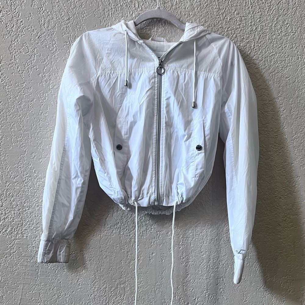 Hollister Cropped Windbreaker/Rain Jacket Sz
XXS-S White Vintage‎